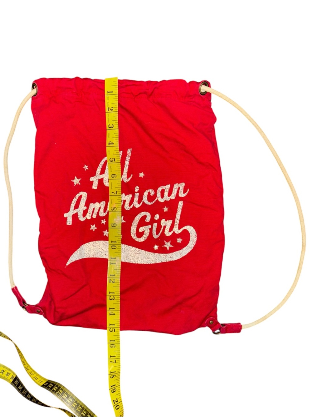 All American Girl Red Drawstring Backpack - Picture 3 of 4